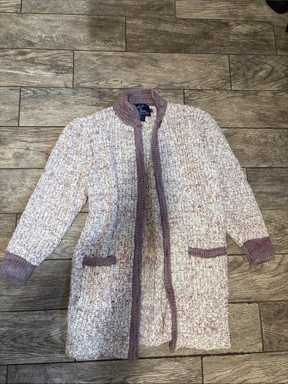 Vintage Monto por le Chois Open-Front Textured Cardigan Sweater